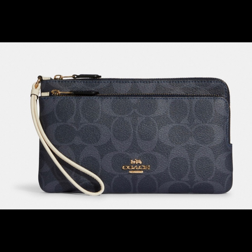 Coach Double Zip Wallet In Signature Canvas